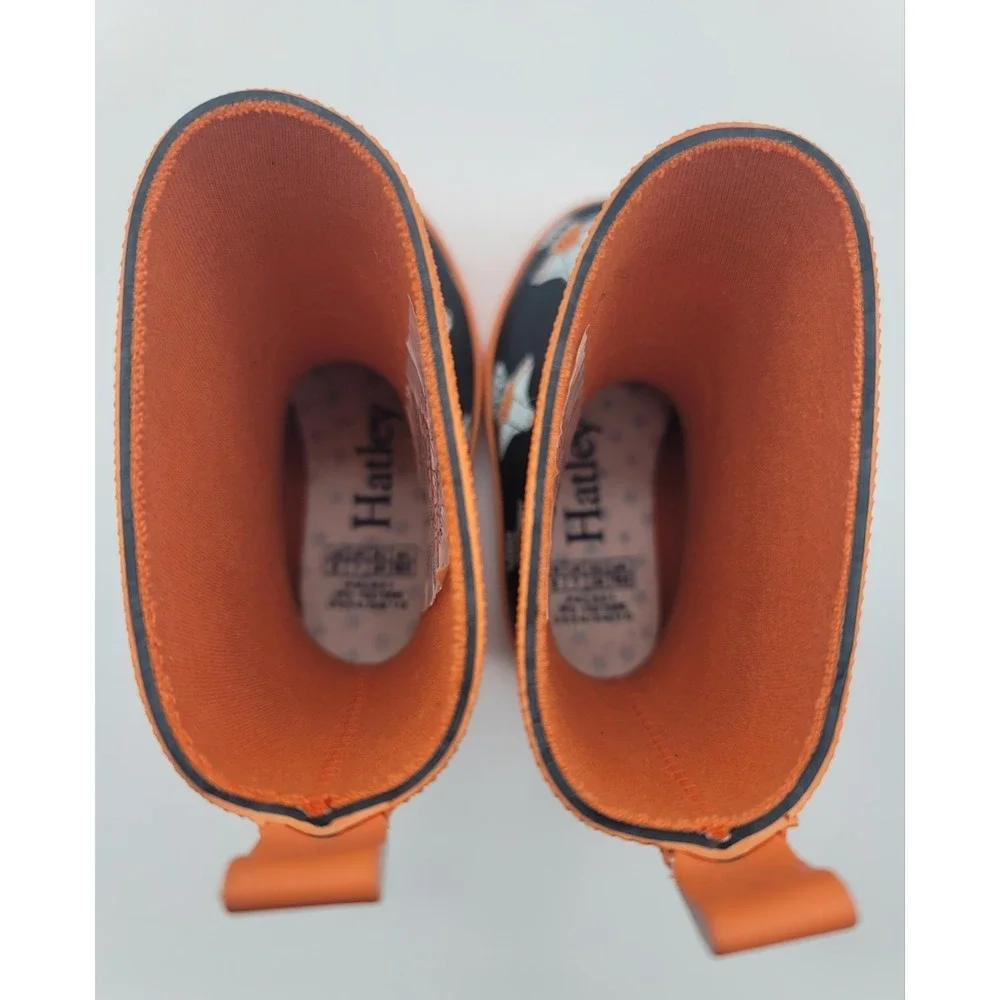 Hatley Space Shuttle Rain Boots Kids Size 8 Navy Orange Waterproof Rubber
